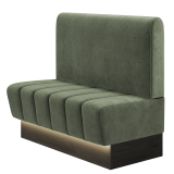 TANJA | Gastrobank | B:H 100 x 103 cm | Grün | Glatt/ Rund | Samt | LED