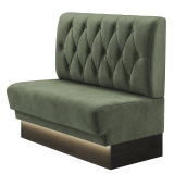 TATJANA | Gastrobank | B:H 100 x 103 cm | Grün | Chesterfield Raute | Samt | LED