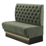 TATJANA | Gastrobank | B:H 100 x 103 cm | Grün | Chesterfield | Samt | LED