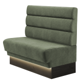 TATJANA | Gastrobank | B:H 100 x 103 cm | Grün | Horizontal Gestreift Rund | Samt | LED