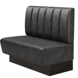 DENVER BIG | Gastro Lounge Bank | B:H 100 x 103 cm | Schwarz | Gestreift | Wildleder
