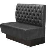 DENVER BIG | Gastrobank | B:H 100 x 103 cm | Schwarz | Chesterfield | Wildleder