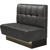 DENVER BIG | Gastrobank | B:H 100 x 103 cm | Schwarz | Button | Wildleder | LED