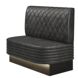 MATTHIAS | Gastrobank | B:H 100 x 103 cm | Schwarz | Raute | Wildleder | LED