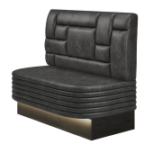 MATTHIAS | Gastrobank | B:H 100 x 103 cm | Schwarz | Tetris Design | Wildleder | LED