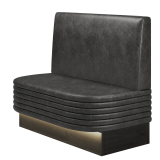 MATTHIAS | Gastrobank | B:H 100 x 103 cm | Schwarz | Glatt/ Eckig | Wildleder | LED