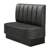 MATTHIAS | Gastrobank | B:H 100 x 103 cm | Schwarz | Gestreift | Wildleder