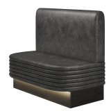 MATTHIAS | Gastrobank | B:H 100 x 103 cm | Schwarz | Glatt/ Rund | Wildleder | LED