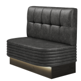 MATTHIAS | Gastrobank | B:H 100 x 103 cm | Schwarz | Button | Wildleder | LED
