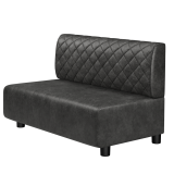 MELISSA | Gastro Lounge Bank | B:H 100 x 74 cm | Schwarz | Raute | Wildleder