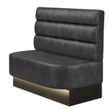THOMAS | Gastrobank | B:H 100 x 103 cm | Wildleder | Horizontal Gestreift Rund | Wildleder | LED
