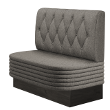 MATTHIAS | Gastrobank | B:H 100 x 103 cm | Grau | Chesterfield Raute | Stoff/Textil