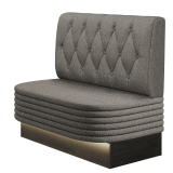 MATTHIAS | Gastrobank | B:H 100 x 103 cm | Grau | Chesterfield Raute | Stoff/Textil | LED
