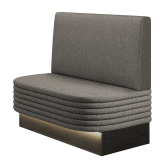 MATTHIAS | Gastrobank | B:H 100 x 103 cm | Grau | Glatt/ Eckig | Stoff/Textil | LED