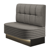 MATTHIAS | Gastrobank | B:H 100 x 103 cm | Grau | Button | Stoff/Textil | LED