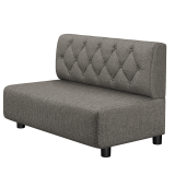 MELISSA | Gastro Lounge Bank | B:H 100 x 74 cm | Grau | Chesterfield Raute | Stoff/Textil | LED