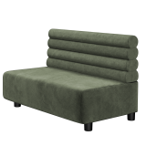 MELISSA | Gastro Lounge Bank | B:H 100 x 74 cm | Grün | Horizontal Gestreift Rund | Samt | LED