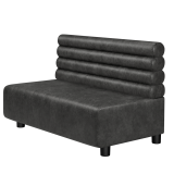 MELISSA | Gastro Lounge Bank | B:H 100 x 74 cm | Schwarz | Horizontal Gestreift Rund | Wildleder | LED
