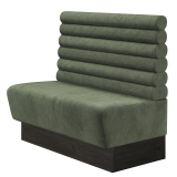 DENVER BIG | Gastrobank | B:H 100 x 103 cm | Grün | Horizontal Gestreift Rund | Samt
