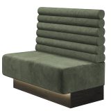 MELISSA | Gastrobank | B:H 100 x 103 cm | Grün | Horizontal Gestreift Rund | Samt | LED