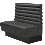DENVER BIG | Gastrobank | B:H 100 x 103 cm | Schwarz | Horizontal Gestreift Rund | Wildleder