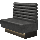 DENVER BIG | Gastrobank | B:H 100 x 103 cm | Schwarz | Horizontal Gestreift Rund | Wildleder | LED