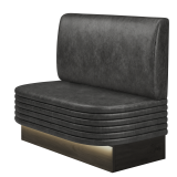 MATTHIAS | Gastrobank | B:H 100 x 103 cm | Schwarz | Glatt | Wildleder | LED