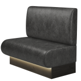 NINVA | Gastrobank | B:H 100 x 103 cm | Schwarz | Glatt | Wildleder | LED