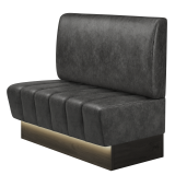 TANJA | Gastrobank | B:H 100 x 103 cm | Schwarz | Glatt | Wildleder | LED