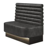 THOMAS | Gastrobank | B:H 100 x 103 cm | Wildleder | Horizontal Gestreift Rund | Wildleder | LED