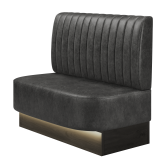 THOMAS | Gastrobank | B:H 100 x 103 cm | Wildleder | Gestreift | Wildleder | LED