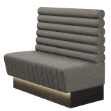 MATILDA | Gastrobank | B:H 100 x 103 cm | Grau | Horizontal Gestreift Rund | Stoff/Textil | LED