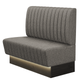 MATILDA | Gastrobank | B:H 100 x 103 cm | Grau | Gestreift | Stoff/Textil | LED
