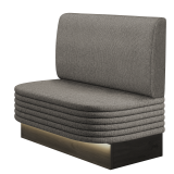 MATTHIAS | Gastrobank | B:H 100 x 103 cm | Grau | Glatt | Stoff/Textil | LED