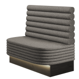 MATTHIAS | Gastrobank | B:H 100 x 103 cm | Grau | Horizontal Gestreift Rund | Stoff/Textil | LED
