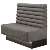 MELISSA | Gastrobank | B:H 100 x 103 cm | Grau | Horizontal Gestreift Rund | Stoff/Textil | LED