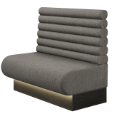 NINVA | Gastrobank | B:H 100 x 103 cm | Grau | Horizontal Gestreift Rund | Stoff/Textil | LED