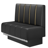 Fischer | Gastrobank | B:H 100 x 100 cm | Schwarz | Dubai | Leder | Fußleiste Schwarz