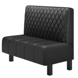 Fischer | Gastrobank | B:H 100 x 100 cm | Schwarz | Raute | Leder | Möbelfuß Schwarz