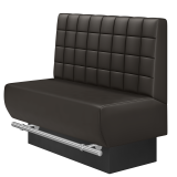 Meyer | Gastrobank | B:H 100 x 100 cm | Braun | Blocks | Leder | Fußleiste Rot