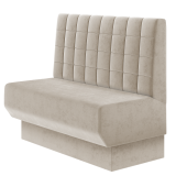 Wagner | Gastrobank | B:H 100 x 100 cm | Taupe | Blocks | Samt | Fußleiste Blau
