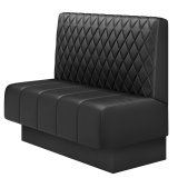 Fischer | Gastrobank | B:H 100 x 100 cm | Schwarz | Raute | Leder | Fußleiste Schwarz