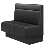 Fischer | Gastrobank | B:H 100 x 100 cm | Schwarz | Glatt + Kopfteil | Leder | Fußleiste Schwarz