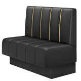 Fischer | Gastrobank | B:H 100 x 100 cm | Schwarz | Dubai | Leder | Fußleiste Schwarz
