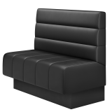 Fischer | Gastrobank | B:H 100 x 100 cm | Schwarz | Horizontal Gestreift | Leder | Fußleiste Schwarz