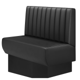 Meyer | Gastrobank | B:H 100 x 100 cm | Schwarz | Gestreift Doppelnahnt 24cm | Leder | Fußleiste Taupe