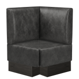 Melissa | Gastro Eckbank | B:T 64 x 103 cm | Schwarz | Glatt | Wildleder | Fußleiste Wenge