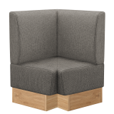 Tanja | Gastro Eckbank | B:T 64 x 103 cm | Grau | Glatt | Stoff/Textil | Fußleiste Eiche