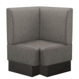 Tanja | Gastro Eckbank | B:T 64 x 103 cm | Grau | Glatt | Stoff/Textil | Fußleiste Wenge