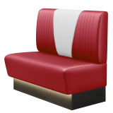 DINER V | Gastrobank | B:H 100 x 103 cm | Rot | Gestreift | Leder | LED